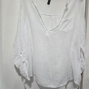 Chic Veni 6 White Textured Blouse